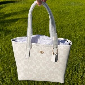 Coach Mini City Tote In Signature Canvas